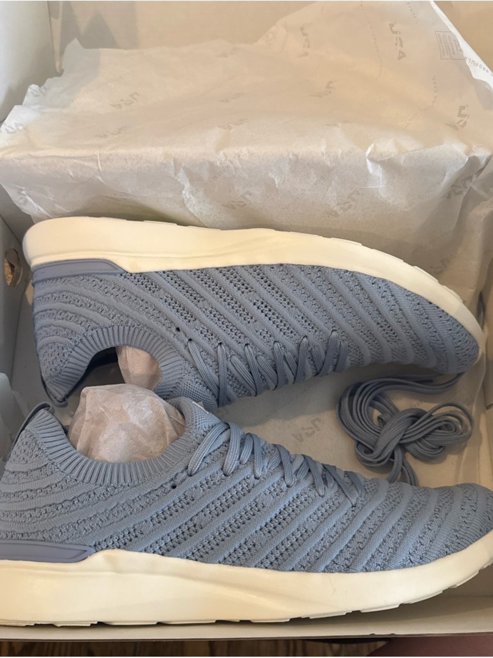 APL Men’s Light Blue Knit Slip-On Sneakers